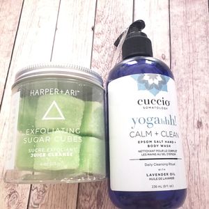Cuccio Somatology hand and body soap and Exfoliating sugar cubes